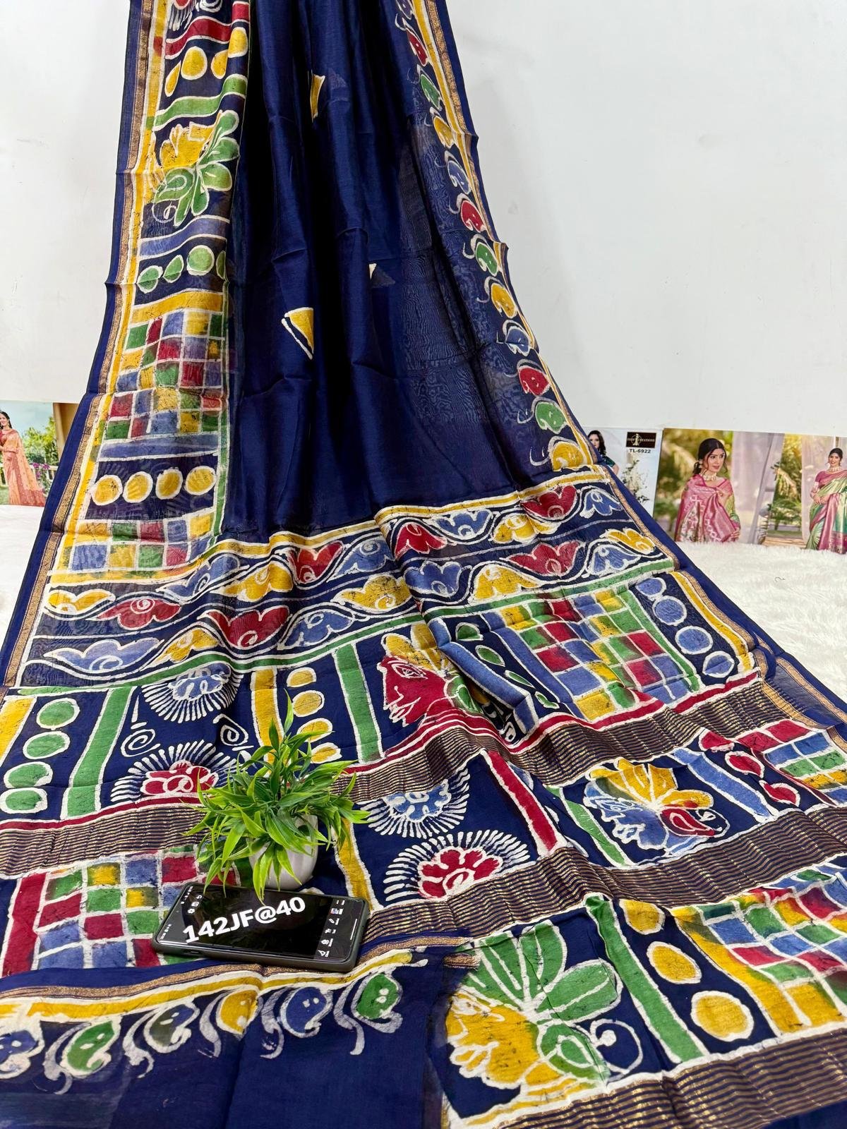 Midnight Folk Art Saree by Muditaa Fashions