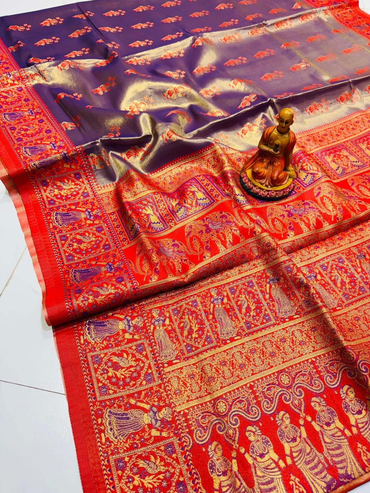 Olive Royal Pallu Saree by Muditaa Fashions